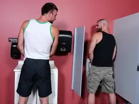 Mason has his ass stuffed in the bathroom by Jake