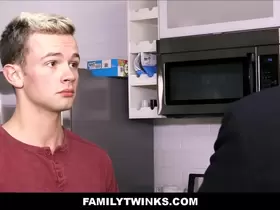 Hot Step Dad Family Fucked Blonde Twink Step Son In Kitchen - Logan Cross, Lance Hart