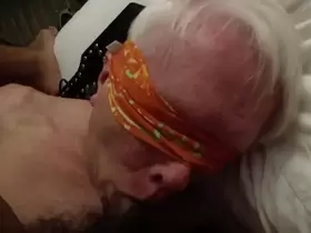 Horny Old Amputee Grandpa Gets Blindfolded With Rough Mouth Fucking - Part 2